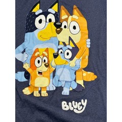 Bluey Family Graphic T-Shirt Mens Medium Blue Heather Short Sleeve Crewneck Tee