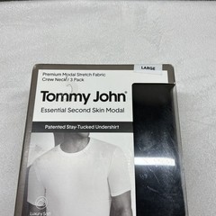 NWT Mens Tommy John Essential Second Skin Modal Crew Neck 3 Pack Black L