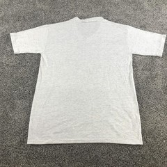Vintage Russell Athletic Shirt Mens Large Gray V Neck Basic Tee Made In USA