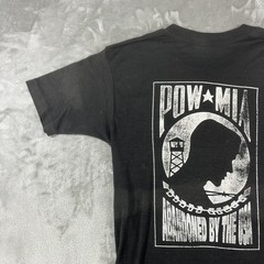 Vintage Oneita Shirt Mens Medium Black POW MIA 58044 Vietnam Double Sided Tee