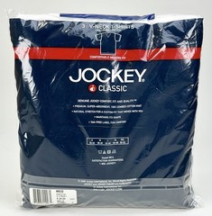 Jockey Men Classic T-Shirt Medium White 100% Cotton V-Neck 3 Pack Style 9814 NOS