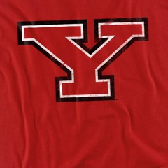 Youngstown State Adult T-Shirt Distressed Primary Logo, Red, S-5XL