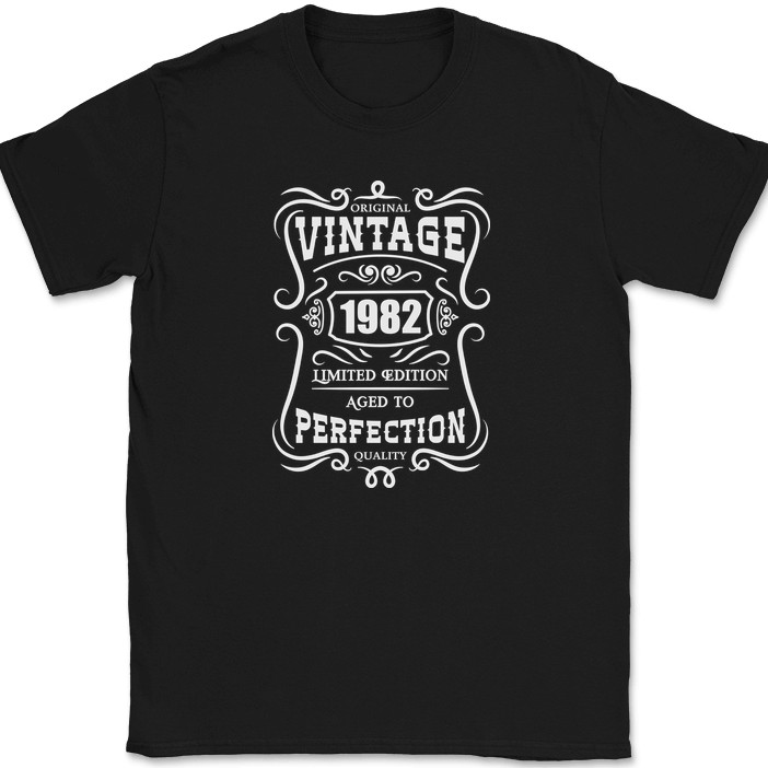 Original Vintage YEAR Age To Perfection T-Shirt Birthday Custom Personalized Tee