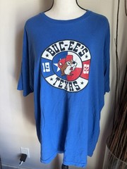 Buc-ees T-Shirt Large Blue Graphic Tee Texas Flag Logo Cotton Travel Roadtrip