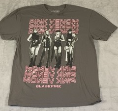 BLACKPINK Pink Venom T-Shirt Men’s Large Charcoal Graphic Tee K-Pop Concert Shir