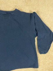 Champion Pullover Henley T-Shirt Mens XLBT Regular Fit Ribbed Cuff Sleeve Blue