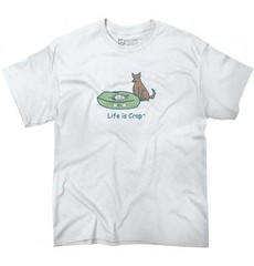 Life is Crap Cat Stole Dog Bed Funny Gift Womens or Mens Crewneck T Shirt Tee