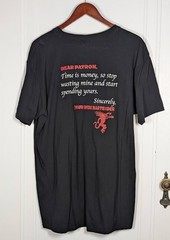 Fireball Whiskey Dear Patron Shirt Men’s Size XL Black Bartender Tee Work Wear