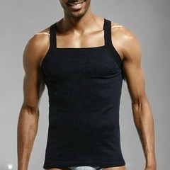 Zhiweikm Men’s G-Unit Style Square Cut Tank Tops Cotton Comfort Stretch Vest, XL