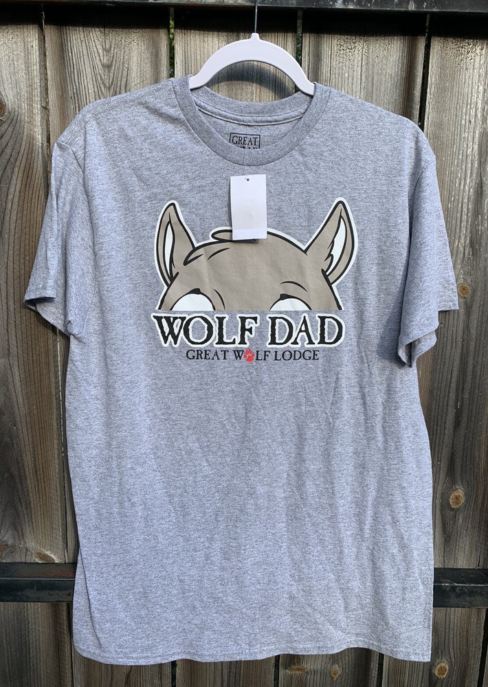 GREAT WOLF LODGE Heather Grey Wolf Dad SS Tee Shirt M