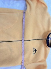 Vintage 90s San Juan Islands FLEECE Orca Whale YELLOW Small USA PNW WA State