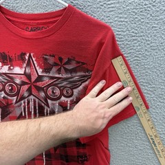 Carbon Shirt Adult Large Red Crewneck Affliction Style Skater Grunge Faded Y2K