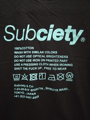 Subciety Japan T Shirt Size Medium Black Streetwear Fashion