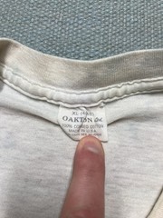 Vintage 70s blank white t shirt v neck soft combed cotton stained grunge XL