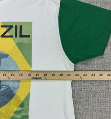 Bay Island Sportswear Brazil Shirt Mens Large Christ the Redeemer Flag Graphic