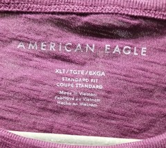 American Eagle Mens Shirt Size XL Tall Burgandy Long Sleeve Logo Front Pocket