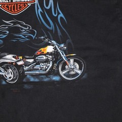 Vintage Harley Davidson Shirt Motorcycle Blue Gradient Flames Y2k Choppers