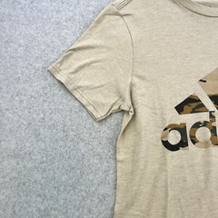 Adidas Go To Tee Mens Small Beige Short Sleeve Graphic Pullover Casual Adult