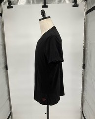 True Religion Black & Metallic Silver Logo Graphic V-Neck T-Shirt L
