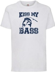 Fishing Kiss My Bass Humour Novelty T Shirt Various Colours And Sizes
