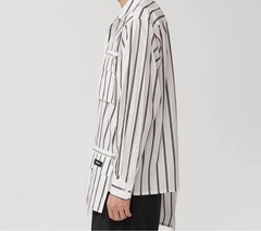 SHU HOMME FEMM Mens Long Sleeve Striped Shirt Size 2 Casual Button Up