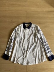 Yohji Yamamoto PO Discord Top M Recommended: Hindu Letter Shirt Close To Silk Li