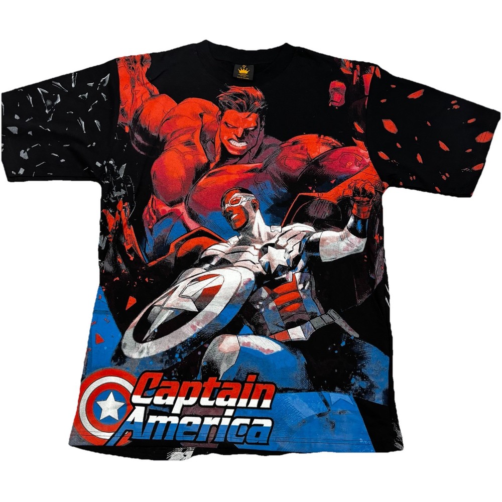 Captain America Red Hulk AOP All Over Print T-shirt Sz XL/2XL Comic Avengers