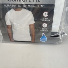 Hanes Men’s 3 Pack Comfort Fit Tagless White T -Shirts Size 2XL 50-52″ New