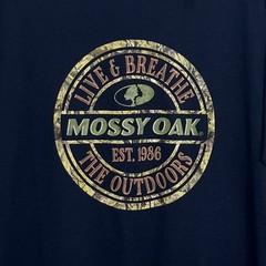 Mossy Oak Graphic Tshirt Mens Large Blue Live & Breathe The Outdoors New