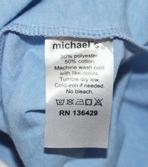 $55 New MICHAEL’S V-Neck SS Shirt Men’s SMALL S Light Blue Cotton Poly Blend NWD