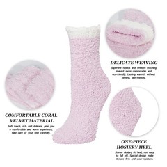 Fuzzy Winter Socks for Women – Fluffy Sleep Soft Cozy Adult Socks 6 Pairs Chr…