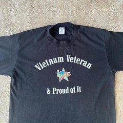 Jerzees By Russell Men’s Vietnam Veteran & Proud Of It Graphic Shirt Black L