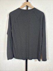 Quince Cotton Modal Long Sleeve Henley Tee Mens Medium Black Lightweight Capsule