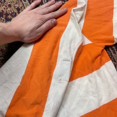 VTG Rare 90s Polo Ralph Lauren Orange White Striped Pique Cotton T-Shirt L Pony