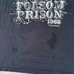 Johnny Cash T Shirt Mens XL Folsom Prison 1968 Black Graphic Concert Retro Band