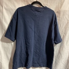 Tommy Jeans T-Shirt Men’s Large Blue Center Embroidered Logo Cotton Hilfiger