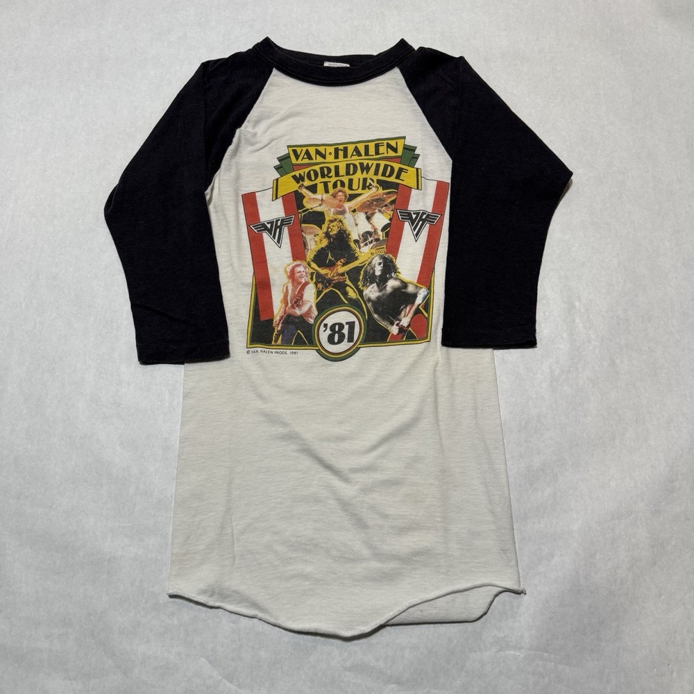 Vintage Van Halen 1981 World Tour Raglan T-Shirt Single Stitch USA Small
