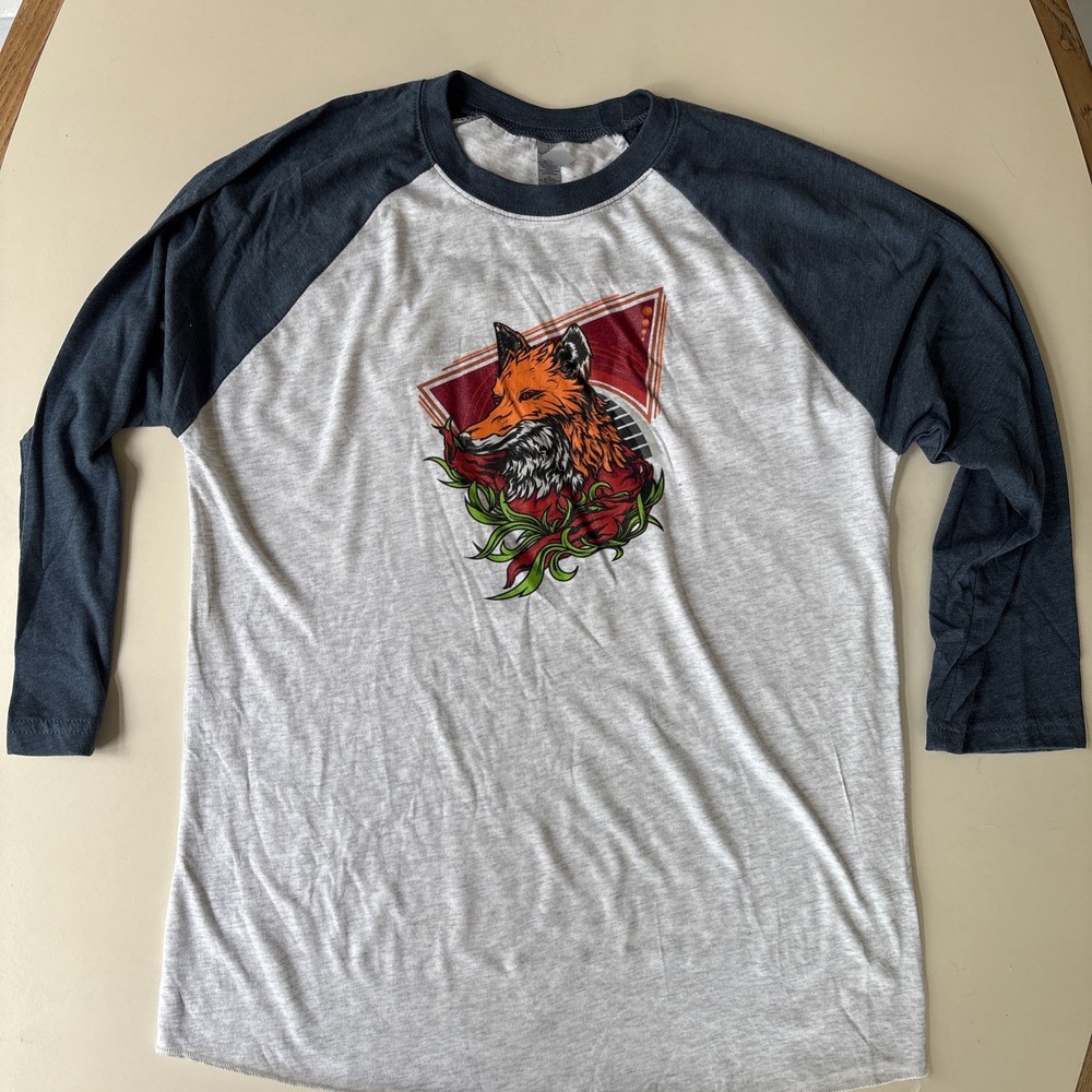 Woodland Graphic Fox Raglan Tee. Super Soft Poly/ Cotton Blend. New Without Tags