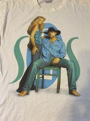 VINTAGE TIM MCGRAW & FAITH HILL SOUL TO SOUL TOUR 2000 T SHIRT WHITE L
