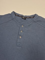 Kuhl Konflikt Henley Shirt Men’s Large Blue Long Sleeve Waffle Thermal Outdoor