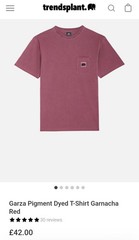 Trendsplant Essential Pigment Pocket T-Shirt Red Mens XL Organic Cotton £42 BNWT