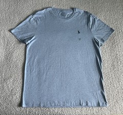 Polo Ralph Lauren Men’s T Shirt Sz XL Chambray Blue Custom Slim Fit Pony Preppy