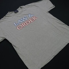 Rare VTG NBC Experience Store Law & Order 2001 T Shirt 90s 2000s TV Show Gray