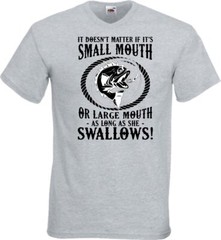 Fishing Mouth Swallows Humour Novelty T Shirt Various Colours And Sizes