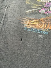 Vintage 1991 3D Emblem Truckers Only Freedom of the Road Eagle T-Shirt XL USA
