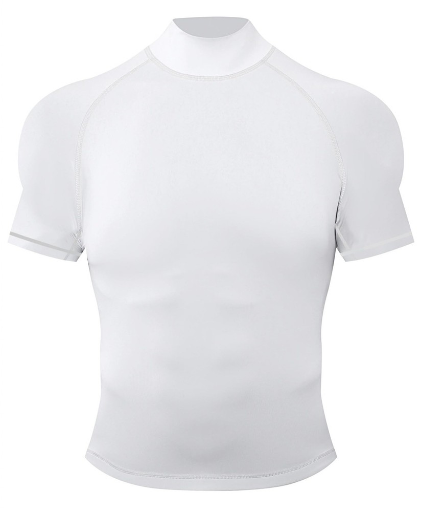 Men’s Compression Mock Turtleneck Short Sleeve Shirts High Neck Quickly Dry W…