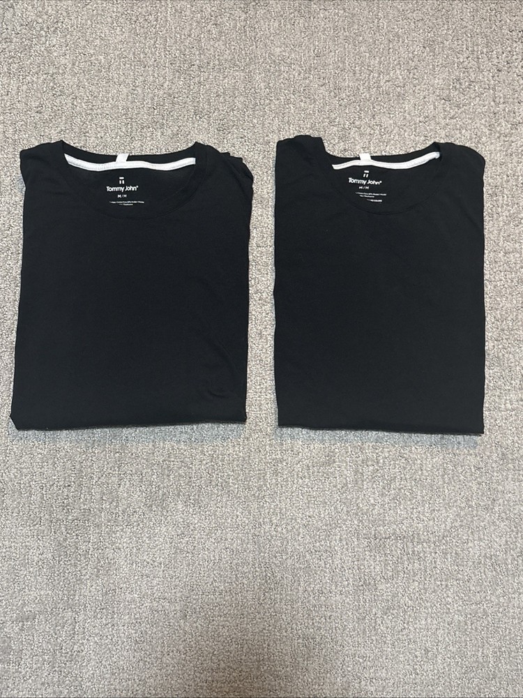 Tommy John Men’s Pair Of Crewneck Tee Shirts Black Size Medium