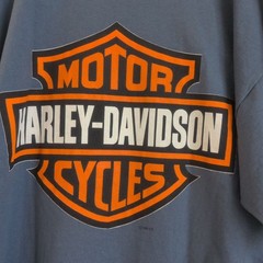VTG 96 Harley Davidson T Shirt Large Eagle Flag USA Single Stitch Divine Biker