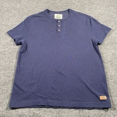 Beaver Canoe by Omer Stringer Mens 2XL Henley Short Sleeve Shirt Heavyweight