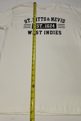 Sea Man ST. KITTS & NEVIS WEST INDIES White T-shirt Size M Combed Cotton